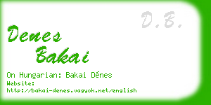denes bakai business card